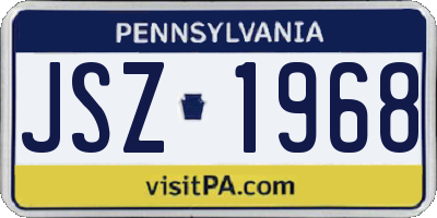 PA license plate JSZ1968