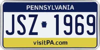 PA license plate JSZ1969