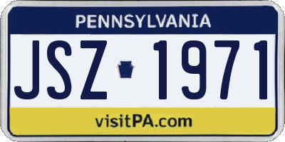 PA license plate JSZ1971