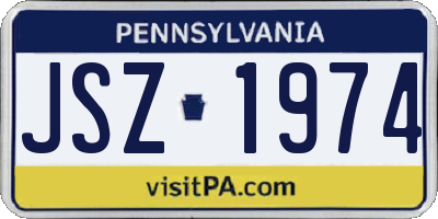 PA license plate JSZ1974