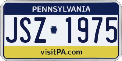 PA license plate JSZ1975