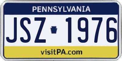 PA license plate JSZ1976