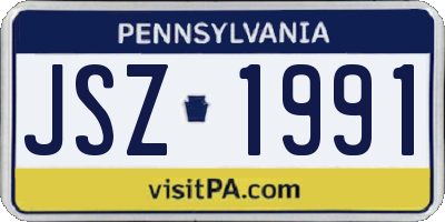 PA license plate JSZ1991