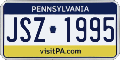 PA license plate JSZ1995