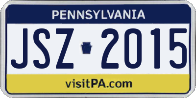 PA license plate JSZ2015