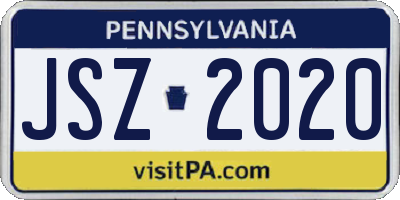 PA license plate JSZ2020