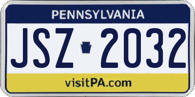 PA license plate JSZ2032