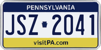 PA license plate JSZ2041