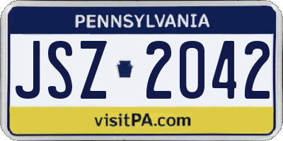 PA license plate JSZ2042