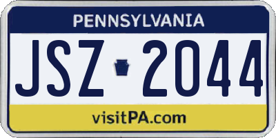 PA license plate JSZ2044