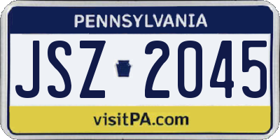 PA license plate JSZ2045