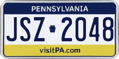 PA license plate JSZ2048