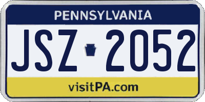 PA license plate JSZ2052