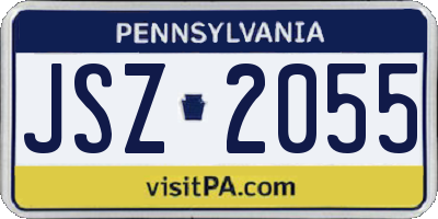PA license plate JSZ2055