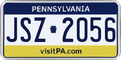 PA license plate JSZ2056