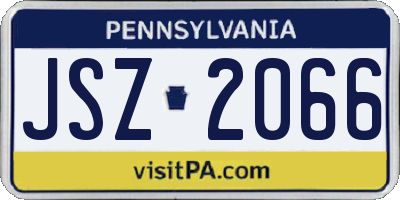 PA license plate JSZ2066