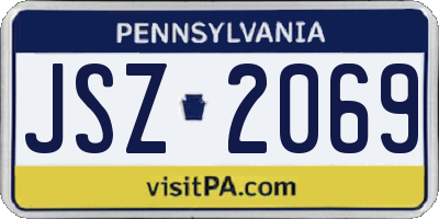 PA license plate JSZ2069