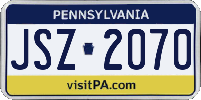 PA license plate JSZ2070