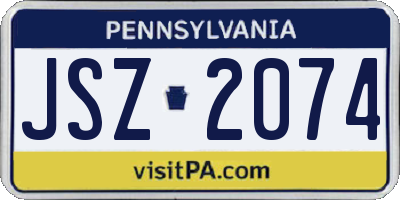 PA license plate JSZ2074