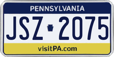 PA license plate JSZ2075
