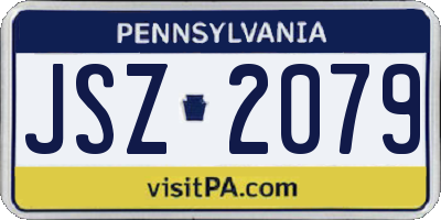 PA license plate JSZ2079