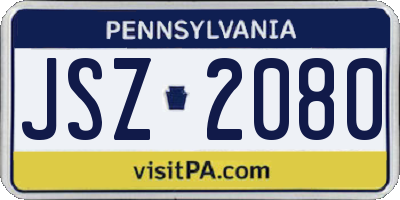 PA license plate JSZ2080