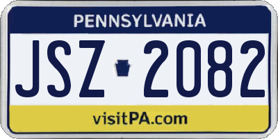 PA license plate JSZ2082