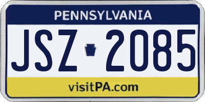 PA license plate JSZ2085