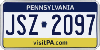 PA license plate JSZ2097