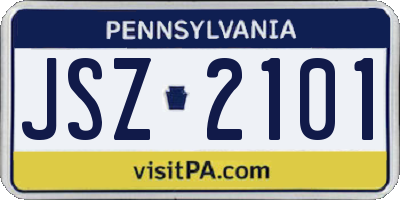 PA license plate JSZ2101
