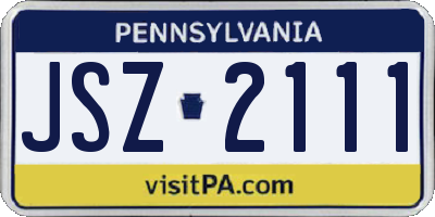 PA license plate JSZ2111