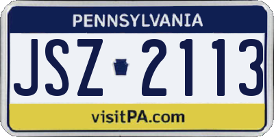 PA license plate JSZ2113