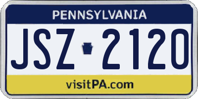 PA license plate JSZ2120