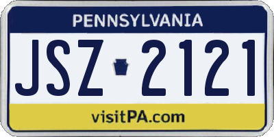 PA license plate JSZ2121