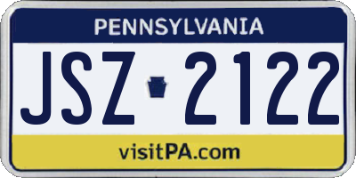 PA license plate JSZ2122