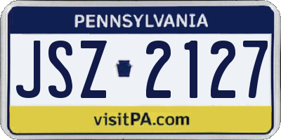 PA license plate JSZ2127