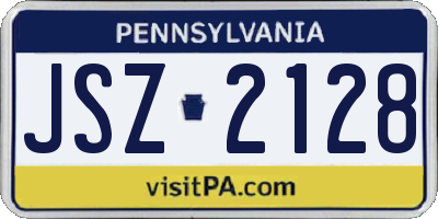PA license plate JSZ2128