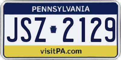 PA license plate JSZ2129