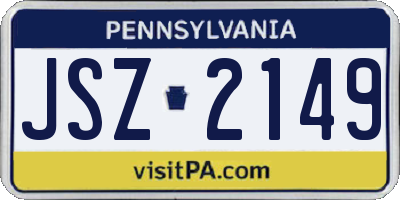 PA license plate JSZ2149