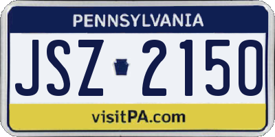 PA license plate JSZ2150
