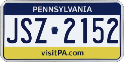 PA license plate JSZ2152