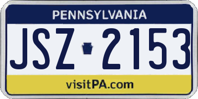 PA license plate JSZ2153