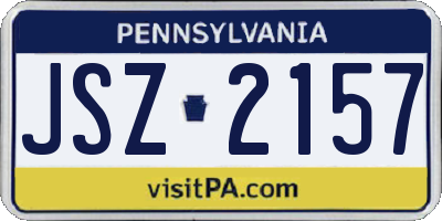 PA license plate JSZ2157