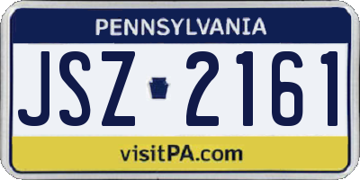 PA license plate JSZ2161