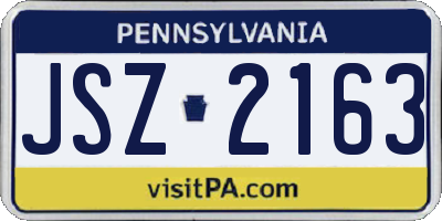 PA license plate JSZ2163