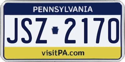 PA license plate JSZ2170