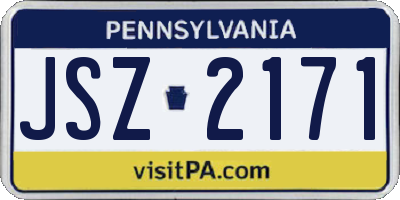 PA license plate JSZ2171