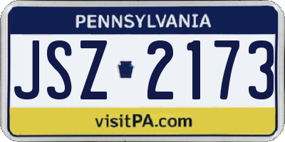 PA license plate JSZ2173