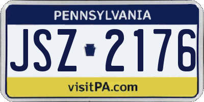 PA license plate JSZ2176