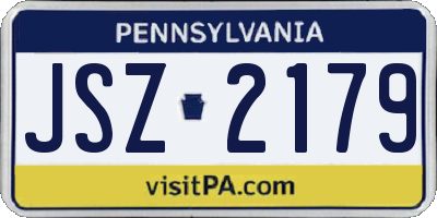 PA license plate JSZ2179
